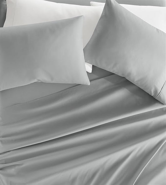 Linen Market Brushed Microfiber Full Sheet Set 4 Piece – Oeko-TEX Certified Ultra Soft & Wrinkle-Free - 16" Deep Pocket Sheets - Easy Care Full Size - Light Gray