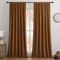 Joydeco Golden Brown 100% Blackout Curtains 96 Inch 2 Panels, Luxury Thermal Brown Velvet Curtains for Bedroom Living Room, Soundproof Blackout Window Drapes, Rod Pocket & Back Tab (52W x 96L)