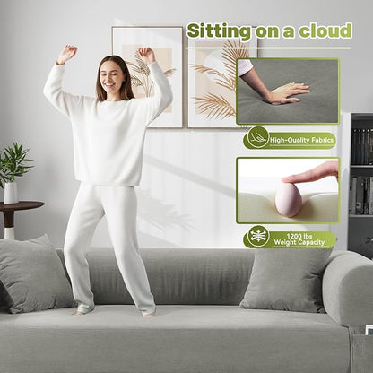 Convertible Futon Sofa Bed,80" Folding Pull Out Couch Bed with Storage,Queen Sleeper Sofa Bed,Compressed Couch in a Box,Corduroy Boneless Couches for Living Room,Light Grey