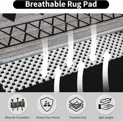 FestiCorp Non Slip Rug Pads 2x3 Ft Non Skid Rug Pad Gripper, Anti-Slip Carpet Rug Mats for Under Rugs and Hard Surface Floors