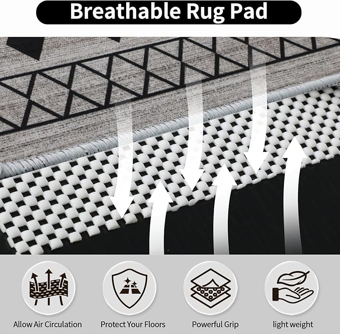 FestiCorp Non Slip Rug Pads 5x8 Ft Non Skid Rug Pad Gripper, Anti-Slip Carpet Rug Mats for Under Rugs and Hard Surface Floors