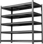 72''H Garage Storage Shelves, 5Tier Heavy-Duty Metal Shelving Unit, 40''W*14''D Adjustable, Double-Layer Column with Reinforced Ribs, Capable of Bearing 3020 lbs for Garage, Warehouse, Kitchen Storage