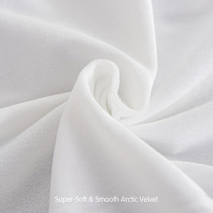 SyMax 7.8"x76" Body Pillow for King Bed, Memory Foam Bolster w/Removable Velvet Cover, Headboard Gap Filler Pillow, White