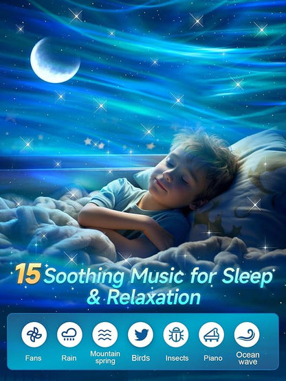 Northern Lights Projector,300+Lighting Modes Galaxy Projector for Bedroom,15 White Noise&Bluetooth Galaxy Projector for Bedroom,Remote+Timer Moon Star Projector Galaxy Light,Valentine's Day Gifts