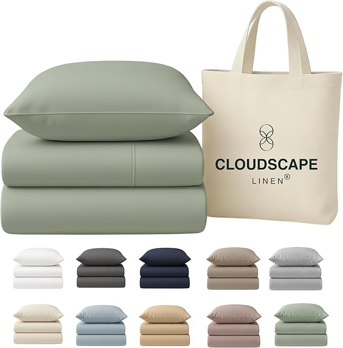 Egyptian Cotton Twin Size Sheets Set, Mineral
