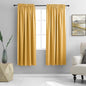 DONREN Gold Yellow Curtains Drapes for Bedroom - Thermal Insulated Room Darkening Rod Pocket Curtain Panels (42 W x 63 L,2 Panels)