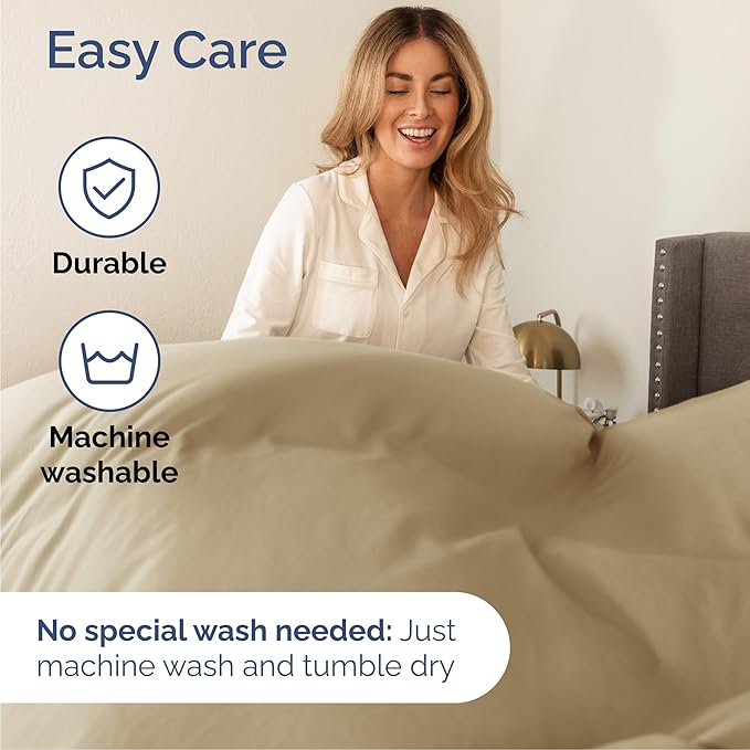Cal King 6 Piece Sheet Set - Cooling, Comfy & Breathable - Hotel Luxury Bedding, Includes Fitted Sheet for Women, Men, Kids & Teens - 1 Flat, 1 Fitted Sheet, 4 Pillowcases with Deep Pockets - Beige