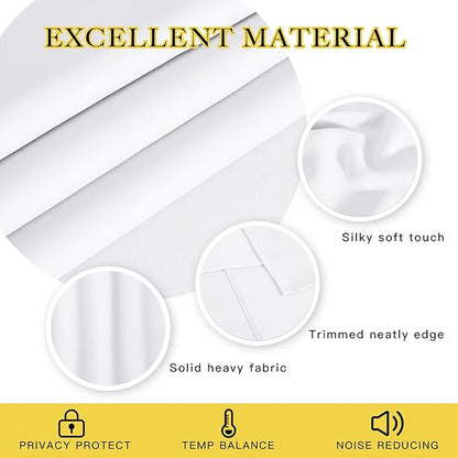 NICETOWN White Room Darkening Curtain 84 inches Long - Grommet Window Treatment Thermal Curtain Sound Reducing Light Blocking Drape for Bedroom/Living Room (1 Panel, W66 x L84)