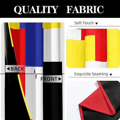 Colorful 100% Blackout Curtains for Bedroom 96 inch Long 2 Panels Set Red Yellow Modern Abstract Geometric Black Out Curtains Insulated Room Darkening Window Drapes for Living Room, 52Wx96L