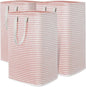 Lifewit 3 Pack Laundry Hamper Large Collapsible Laundry Baskets, Freestanding Waterproof Clothes Hamper with Easy Carry Handles in Laundry Room Bedroom Bathroom College Dorm for Adults, Pink, 3 x 80L