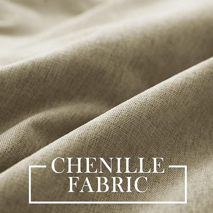 Macochico 100% Blackout Chenille Curtains for Living Room Classic Chenille Window Curtain Panels Thermal Drapes for Bedroom Hotel Grommet Curtains with Tieback Soil Brown 84" Wx96 L 1 Panel