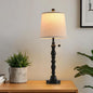 Terpsichore Lamps for Living Room Modern Farmhouse Table Lamp Bedside Reading Lamps Night Stands Bedroom Night Lamp,with Fabric Lamp Shade (Black (Single Pack), High 26.25 in)