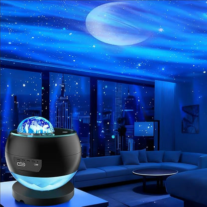 Northern Lights Projector Galaxy Projector for Bedroom, 3 HD Projection Lenses,16-Color Moon Light,USD&Bluetooth Str Projector Galaxy Lights,Star Lights,Ambient Lighting,Lights for Bedroom