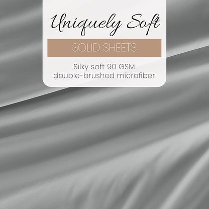 Linen Market Bed Sheets for Twin Size Bed (Light Gray) - Sleep Better Than Ever with These Soft and Cooling Twin Sheets - Deep Pocket Fits 16" Thick Beds - 3 Piece Twin Sheet Set