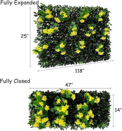 GLANT Expandable Fence Privacy Screen for Balcony Patio Outdoor,Decorative Faux Ivy Fencing Panel,Artificial Hedges (Single Sided Leaves) (1, Branches -Yellow Muxiang)