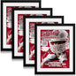 Geetery 4 Pcs Sports Magazine Frame for Wall Fits Measuring 8.5 x 11.25" Magazine Display Frame with Installed Hangers and Core Matting Plastic Comic Book Frames for Wall Hanging(Black , White Mat)