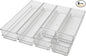 Martha Stewart Miles Plastic Stackable Office Desk Drawer Organizers, Set of 6, Clear