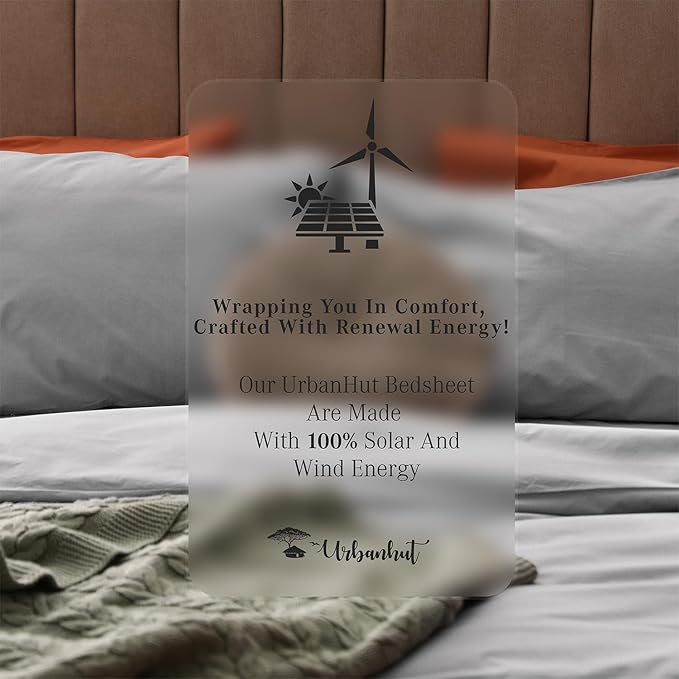 URBANHUT 800 Thread Count 100% Cotton Damask California King Size Sheets Set, 4 Piece Striped Cal King Size Bedsheets, Luxury Hotel Sheets Sateen Weave, 16" Elasticized Deep Pocket- Silver Grey