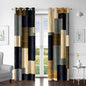 Wood Print Retro 100% Blackout Curtains for Bedroom 84 inch Long 2 Panels Set Modern Abstract Geometric Black Out Curtains Insulated Room Darkening Window Drapes for Living Room, 52Wx84L