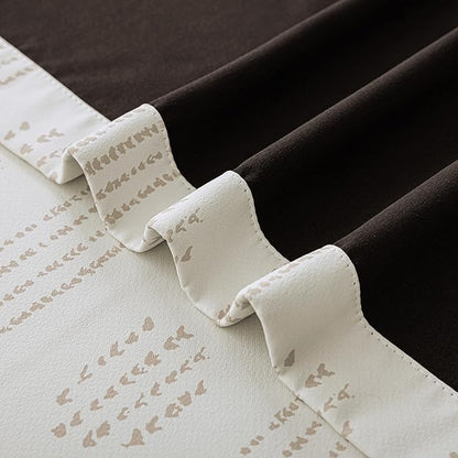 100% Boho Blackout Curtains 84 Inches Long for Bedroom, Taupe on Beige Patterned Bohemian Curtains for Living Room, Geometric Striped Thermal Insulated Window Drapes Gromment Top 2 Panels