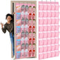 Windyun 40 Over the Door Shoe Organizer Large Breathable Mesh Pockets Pink Hanging Shoe Rack for Closet Behind Door Hanger Storage Holder Nonslip Hooks for Women Entryway Bedroom Utility Room
