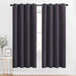 NICETOWN Insulated Curtains Blackout Draperies - Triple Weave Microfiber Home Thermal Insulated Solid Ring Top Blackout Curtains/Panels for Bedroom(Greyish Purple, Set of 2, 52 x 72 Inch)