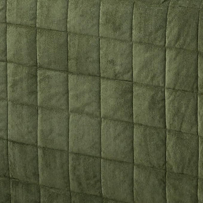 Touch of Class Camden Luxury Bedding | Warm Deep Sage Green Color | Grande Fitted Bedspread | Faux Suede Box Quilted Design | Designed 3 Piece Set Includes Cal King Bedspread and 2 King Shams