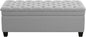 51" Fabric Storage Ottoman Bench, Upholstered Rectangle End of Bed Storage Ottoman Tufted Living Room Bedroom Bench with Safety Hinge, Solid Wood Legs, Loads 500 lb(Light Grey)
