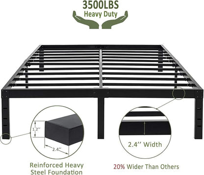 45MinST 18 Inch Maximum Storage Bed Frame/Reinforced Platform /3500lbs Heavy Duty/Easy Assembly/Mattress Foundation/Steel Slat/Noise Free, Full