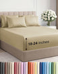 Extra Deep Full Sheet Set - 6 Piece Breathable and Cooling Sheets - Hotel Luxury Bed Sheets Set - Easy & Secure Fit - Soft, Wrinkle Free and Comfy Sheets Set - Beige Sheet Set with Extra Deep Pockets