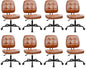 CLATINA Armless Home Office Chair with Lumbar Support and Wheels, Small PU Leather Ergonomic Low Back Desk Chairs No Arms, Adjustable Height 360° Swivel Rolling Computer Task Chair, Brown, 8 Pack