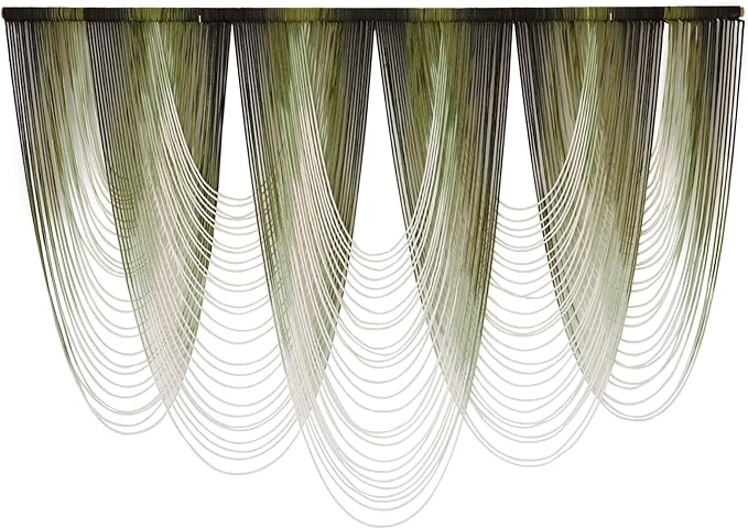 Macrame Wall Hanging Dip-Dyed Large Macrame Wall Decor Yarn Tapestry 57" W x 41" L For Headboard Bedroom Living Room Boho Fiber Home Art