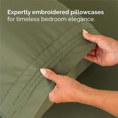 King Size 4 Piece Sheet Set - Comfy Breathable & Cooling Bed Sheets Set - Hotel Luxury Bedding for Women, Men, Kids, Teens, Boys & Girls - Deep Pockets, Soft and Wrinkle Free - Oeko-Tex - Sage Green