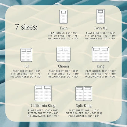 LuxClub 4 PC Queen Sheet Set, Deep Pockets Wrinkle Free Cooling Bed Sheets Hotel Bedding for Women, Men, Includes 1 Fitted Sheet, 1 Flat Sheet and 2 Pillowcases-Striped - Light Blue