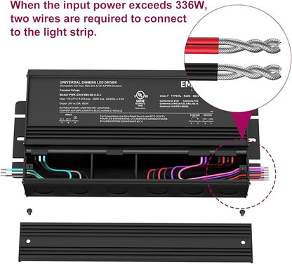 EMITEVER Dimmable Led Driver, 600W AC 110V-277V to DC 24V Transformer, 5-in-1 Dimming: ELV/MLV/TRIAC / 0-10V / 1-10V / 10V PWM/Potentiometer, Waterproof IP67 and UL Listed