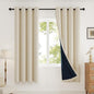 Blackout Curtains 72 inch Length 2 Panels Set for Dining Room Master Room, Thick Soft Linen-Look Textured Full Light Blocking Room Darkening Thermal Insulated Drapes (W52xL72, Cream)