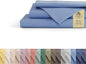 Linen Home 100% Cotton Percale Sheets Full Size, Baby Blue, Deep Pocket, 4 Pieces Set - 1 Flat, 1 Deep Pocket Fitted Sheet and 2 Pillowcases, Crisp Cool and Strong Bed Linen