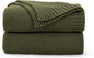 CozeCube Olive Green Throw Blanket for Couch, Soft Cozy Cable Knit Throw for Bed Sofa Living Room, Lightweight Warm Decorative Farmhouse Christmas Blanket, 60"x80", Olive Green