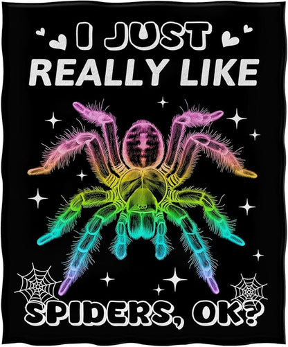 Jekeno Cute Spider Blanket Colorful Gifts for Men Women Kids Boys Girls Dad Mom Wife Friends Birthday Christmas Halloween Presents Home Bedroom Decor Animal Blanket 50"x60"