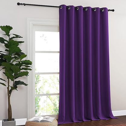 NICETOWN Blackout Curtains & Drapes - Privacy Thermal Efficiency Backdrop Curtains for Bedroom Room Divider Living Room Patio Sliding Glass Door, Wide 80 x Long 144 inch, Royal Purple, 1 Panel