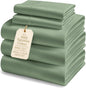 LANE LINEN Split King Sheets for Adjustable Beds - 1000 Thread Count, 5PC Sheets Set, 100% Egyptian Cotton, Cool Breathable & Soft, 2 Fitted Fits Upto 15" Deep Pockets - Iceberg Green