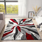 Modern Abstract Area Rug Hand Carved Contemporary Geometric Swirls Vibrant Colors Carpet for Living Room Bedroom Design PR1002 (Red, 8' x 10')