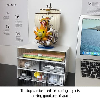 Desk Drawer Organizer, Stackable Plastic Storage Drawer, Grocery Organizer For Stationery/Office Supplies (White, 1 Compartment)