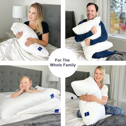 ACCURATEX Hybrid Pillow for Sleeping, Adjustable Shredded Memory Foam Pillow Core with Fluffy Down Alternative Fill Removable Cotton Cover,for Side,Back,Stomach Sleepers,Standard Size