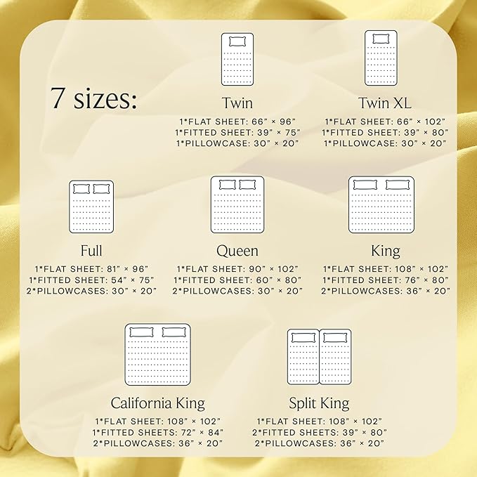 LuxClub 3 PC Twin Sheet Set, Deep Pockets Wrinkle Free Cooling Bed Sheets Hotel Bedding for Women, Men, Kids & Teens, Includes 1 Fitted Sheet, 1 Flat Sheet and 1 Pillowcase-Silky Soft Lemon