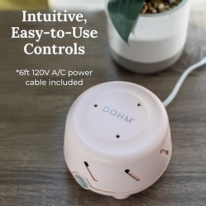 Yogasleep Dohm Uno White Noise Sound Machine, Natural Pink Noise from a Real Fan, Adjustable Tone & Noise Canceling for Office Privacy & Meditation, Sleep Aid for Travel, Baby & Adults (Pink)
