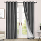 Macochico Thermal Blackout Chenille Curtains 100% Blackout Window Draperies for Living Room Bedroom Auditorium Banquet Hotel Dark Grey Curtains with Tieback Classic Home Decor 72" Wx102 L 1 Panel