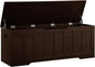 51.2" Storage Chest Extra Large,Storage Bench with 2 Safety Hinges,Shoe Bench,51.2 * 15.7 * 19.1 inches,Wooden Trunk for Bedroom,livingroom,entryway,Supports 220 lb,Easy Assembly(Espresso).