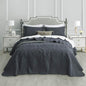 CHIXIN Bedspread Coverlet Set Queen Size - Lightweight Bedding Cover - Beautiful Stitching - 5 Piece Reversible Bedspread - Gorgeous Damask Paisley Pattern (Queen, Dark Grey)