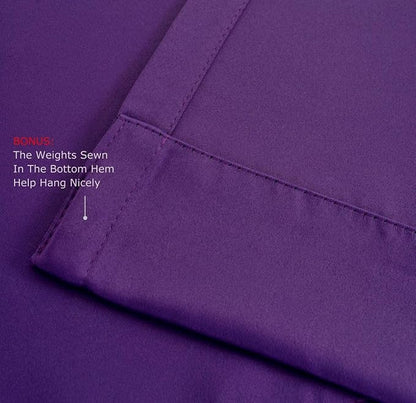 MIUCO Thermal Insulated Grommet Window Blackout Curtains Panels for Livingroom 52x84 Inch Purple 1 Pair